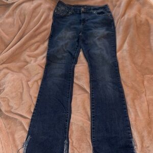 Low rise flared jeans with diamonds on side/fashionable/D.jeans/brand